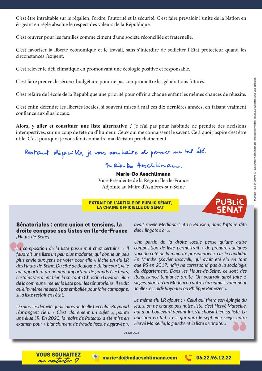 yannburstein's tweet photo. @MDoAeschlimann 
Belle et courageuse initiative qui, je l’espère de tout cœur, aboutira à une liste utile avec des candidats investis comme tu peux l’être. 
#sénatoriales2023
#TotalSoutien https://t.co/ijWiIzDCe7