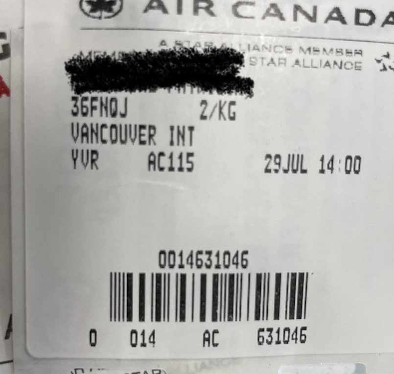 ChrisWLegge's tweet photo. @AirCanada hoping someone in the Toronto luggage area sees this before my bag heads farther away from me! The priority counter put the wrong tags (wrong name as well!) on my bag and it’s headed to Vancouver while I stand here in Halifax. #businessclasstravel https://t.co/FWnMq9WYwo