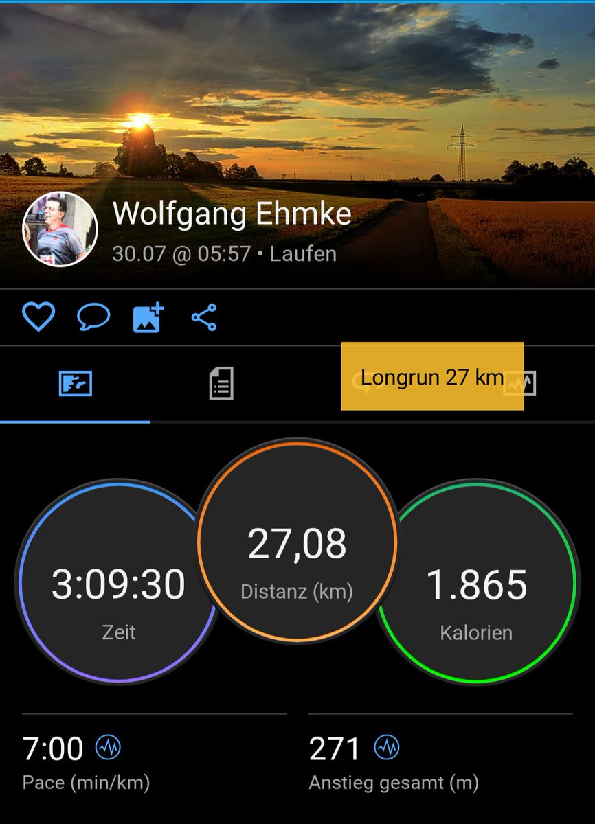 EhmkeWolf's tweet image. #byebye07 #nevernotrunning 
Longrun 27 km in Vorbereitung zum Einstein-Marathon in Ulm😎. Um 5:57 Uhr ging es los 🙈