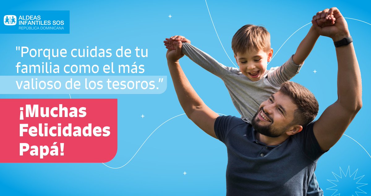AisosDO's tweet photo. 👨‍👧‍👦 ¡Feliz día del padre! 👨‍👧‍👦 En Aldeas Infantiles SOS celebramos y honramos a todos los papás valientes que construyen un futuro lleno de amor y esperanza para sus hijos. Gracias por ser ejemplos de paternidad positiva y por brindarles un hogar lleno de cariño. ❤️ https://t.co/Bh1MTJLDwL