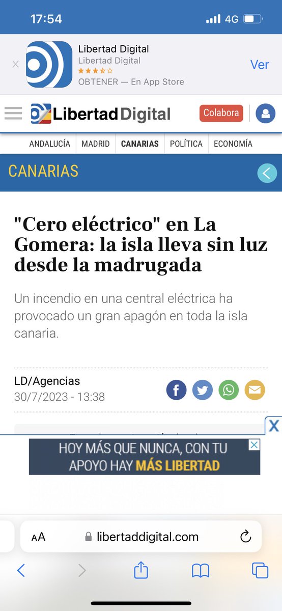 CesarAyllon_'s tweet photo. La Gomera el paraíso 100% renovable desde marzo termina en Julio con un cero energético sin electricidad en toda la isla https://t.co/KDTmDAEGfC