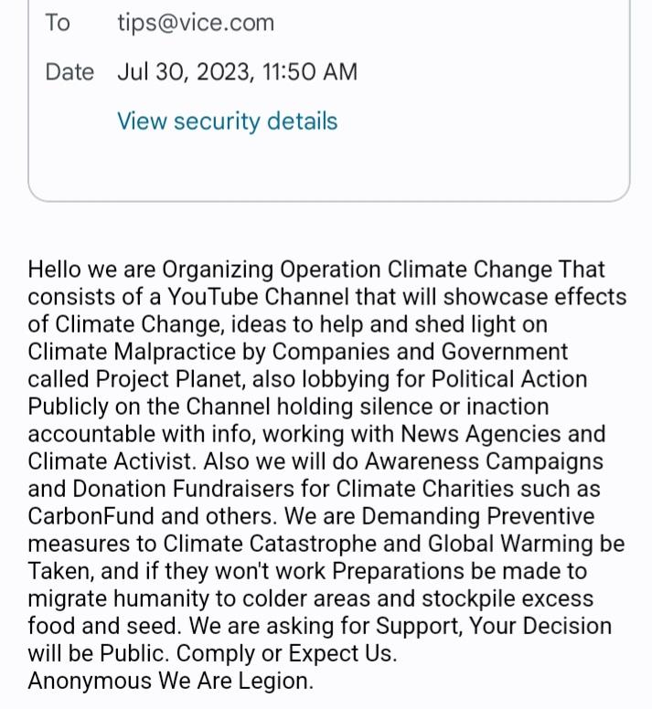 ChristophProme2's tweet photo. New Jersey Republicans, NYC Democrats, NJ Legislature, Vice News, ENIGMA calls your Names, Do you Rise a Hero and help Save Humanity from Calamity? Or ignore our only chance. Seconds of your Time. Comply or Expect Us! #Anonymous #EnigmaSec #OpClimateChange https://t.co/ozjumvAPTq