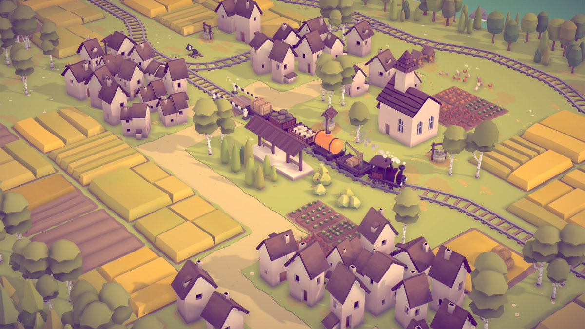 Just_Game_Dev's tweet photo. Islands&amp;Trains is our (2 people-team❤️) comfy building game, allowing you to create colorful little worlds by placing terrain, plants, animals, buildings &amp; even tiny railroads 🌟 https://t.co/3Hg8H5X7CE