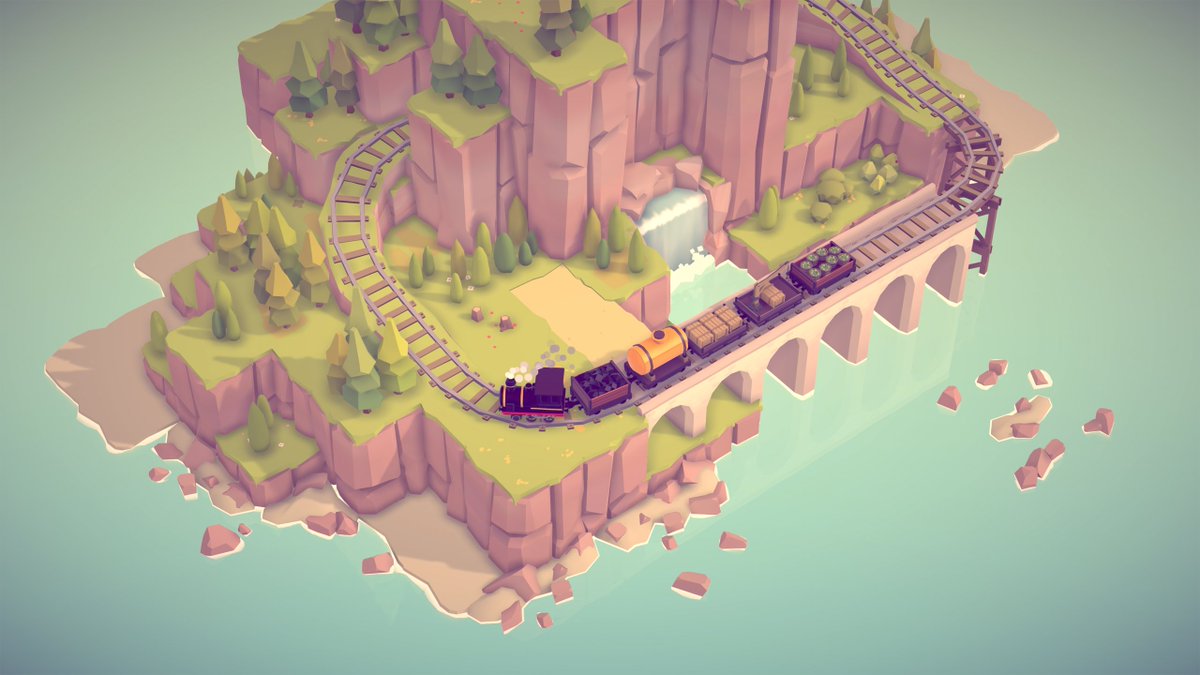 Just_Game_Dev's tweet photo. Islands&amp;Trains is our (2 people-team❤️) comfy building game, allowing you to create colorful little worlds by placing terrain, plants, animals, buildings &amp; even tiny railroads 🌟 https://t.co/3Hg8H5X7CE