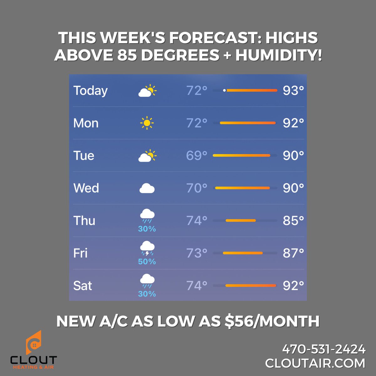cloutair's tweet photo. Toasty 1st Week of August! 🥵

470-531-2424
https://t.co/b4O7wQBfxL

#clientreview #clienttestimonial #testimonialtuesday 
#acworth #decatur #alpharetta #sandysprings #smyrna #woodstock #buckhead #vinings #marietta #kennesawga https://t.co/vhL05fquwU