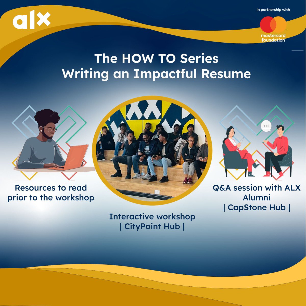 alx_ethiopia's tweet photo. 🔥Introducing the How-To Series! Designed to level up your professional skills and stand out from 1,000s of job applicants! Join our dynamic community and get access to these exclusive workshops led by experienced trainers.
#ALXCareerGuidance #TheHowToSeries https://t.co/0Ar6pcwIHr
