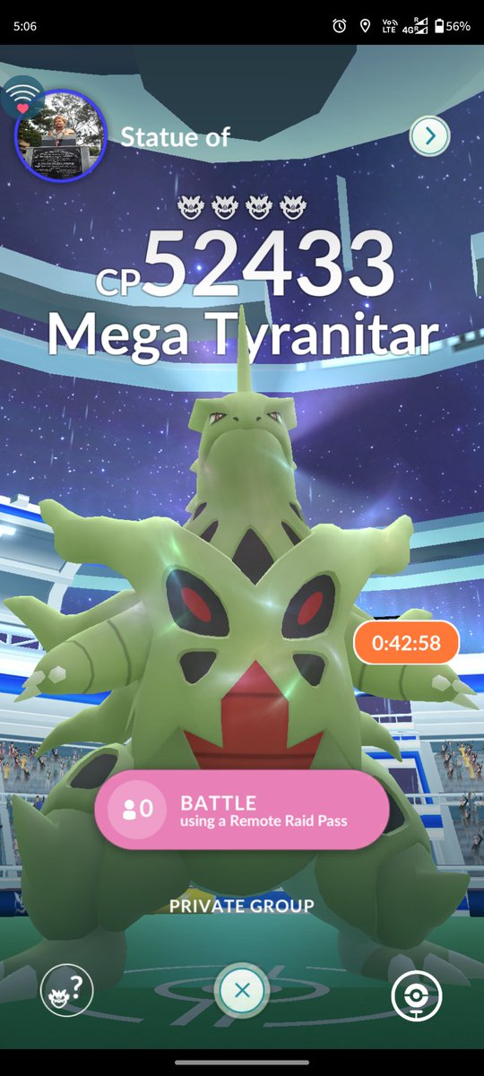 Saisaran1701's tweet photo. @PokemonGoApp Mega tyranitar raid, need friends to raid.

My Trainer Code is 9781 6592 6523 https://t.co/bZJj3atE77