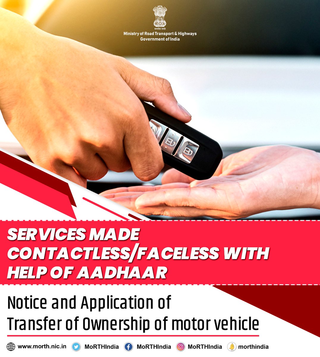 MORTHIndia's tweet photo. Enjoy online vehicle registration, license renewal, toll payments & many more and skip the queues. Embrace the future of road services today, where efficiency meets innovation.
#MeraRTOEasyRTO https://t.co/7vUx0Ypr19