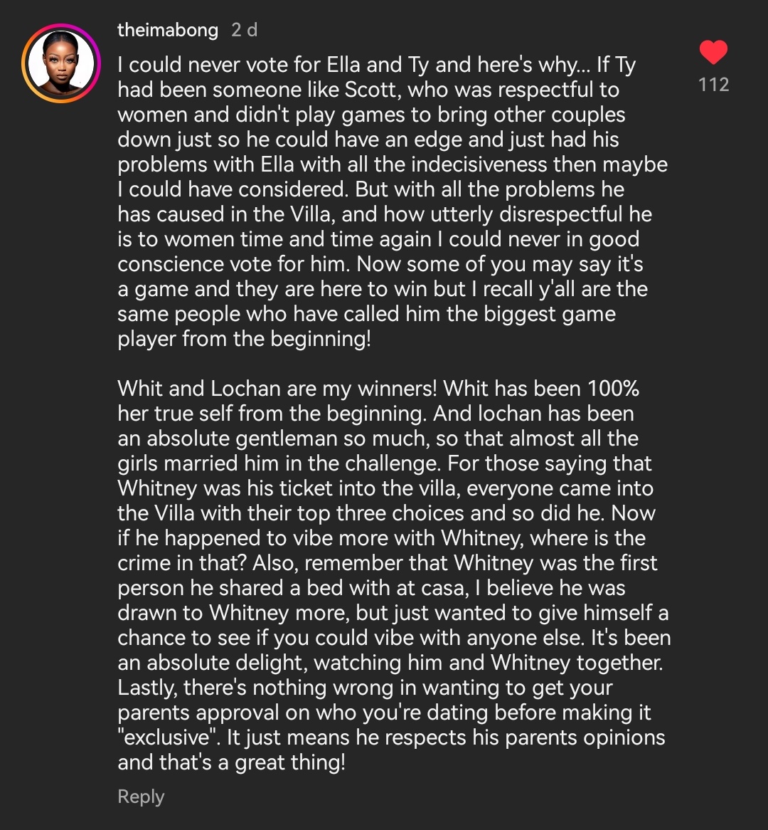 jjc11v's tweet photo. the amount of people glorifying toxic relationship like ella and ty are crazy. but this person said it best #LoveIsland https://t.co/vZmYibCmjh