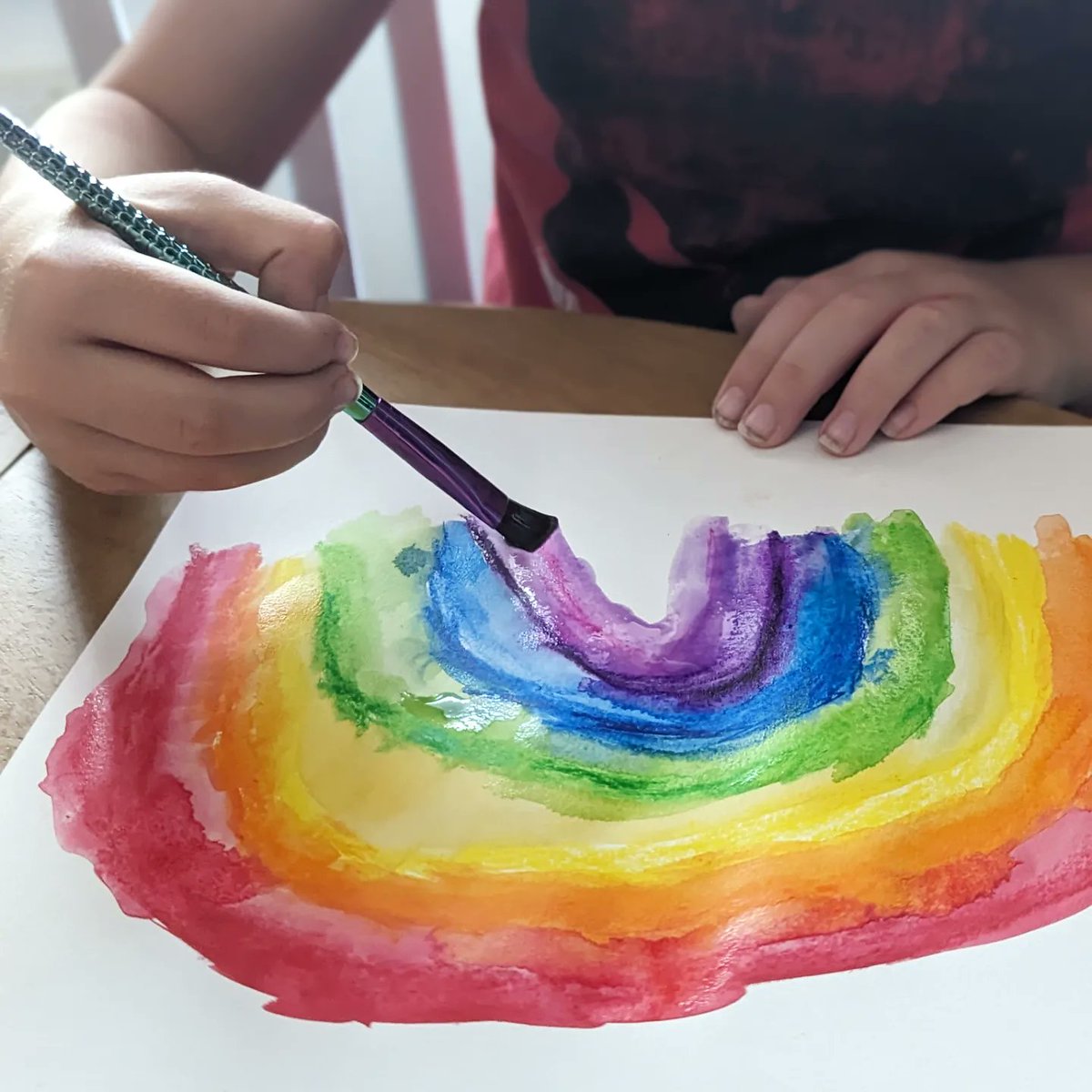 acornishgeek's tweet photo. #ad Jenson and I are playing with @STAEMars watercolours ahead of our next workshop at @morrablibrary on 19 August 🌈🤓🖌️

He's been sat at the table for an hour and doesn't even want to stop for lunch. I reckon that's a good review 👍 (1/2) https://t.co/1JNzNKthmM