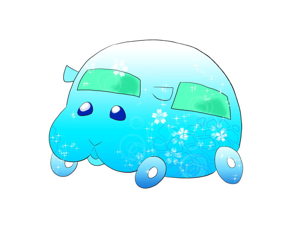 「せめてモルカーだけでも涼し気にね」|雷尾のイラスト