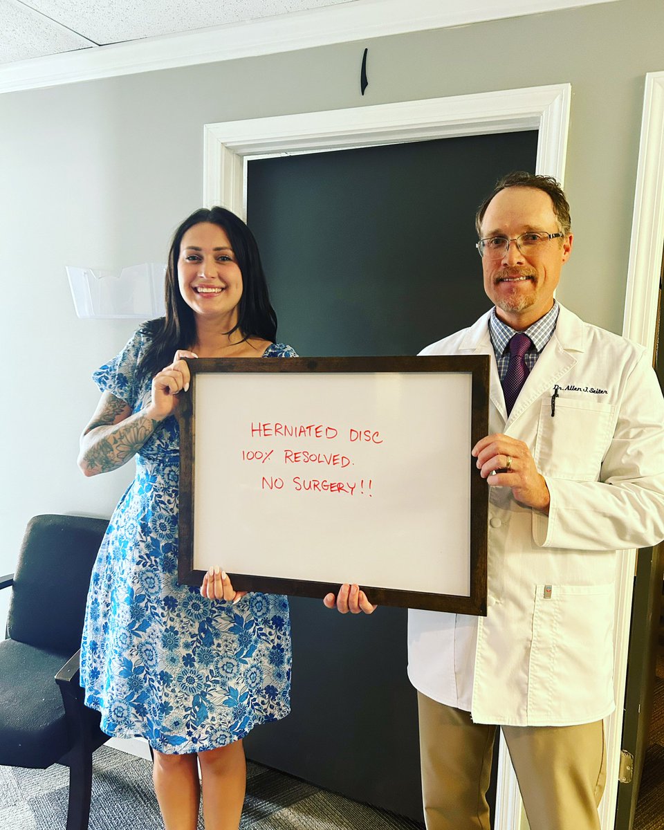 DrSeiter's tweet photo. Success!!  After 12 weeks of chiropractic care, Logan’s herniated disc in her lower back has completely resolved. No surgery!! #herniateddisctreatment #chiropracticwaterfordmi https://t.co/fc0ESvoR4U