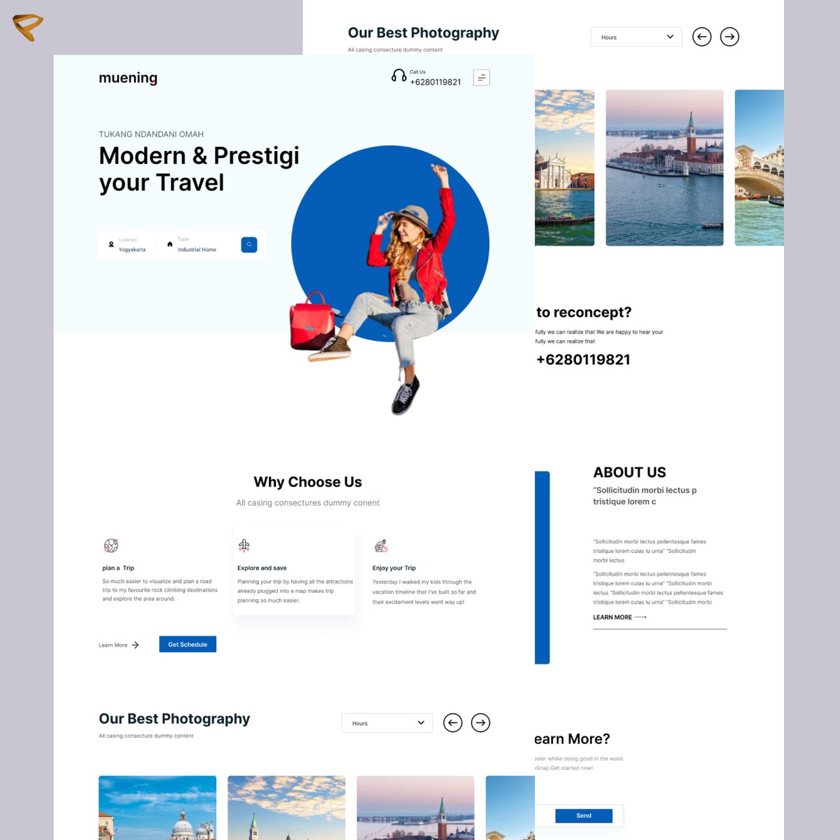 Hi Every one
I have to New Design Landing page for Travel

dribbble:lnkd.in/gJzGHa2Y

سلام دوستان
دیزاین جدیدم در رابطه با موضوع مسافرت

جهت هماهنگی گرفتن پروژه
telegram:@uix_vsl

#ui #uidesign #uiuxdesign #webdesign #landingpage
#project #landingpagedesign #travel #uiux