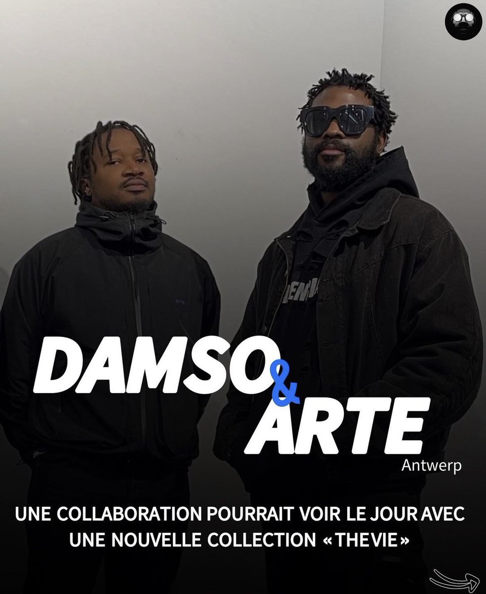 DAMSOWORLD's tweet photo. Hier DAMSO a posté une mystérieuse story ou on le voit avec Bertony Da Silva, créateur et fondateur de la marque de vêtements Arte ! 👀

Nouvelle collaboration avec The Vie ou nouvelle marque ? 🤔 https://t.co/jIq0Bepc0Q
