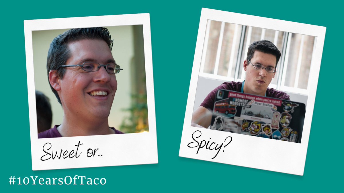 yoast's tweet photo. Here's a twist: What's the best memory you have with @TacoVerdo? Doesn't matter if it's sweet or spicy, we'd love to know! #TacoTales #10YearsOfTaco https://t.co/vY73n7OCy3