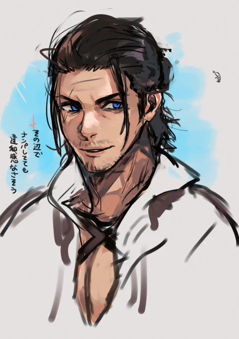黄金ひろしがトレンドにおったので 落書きしました #FF14