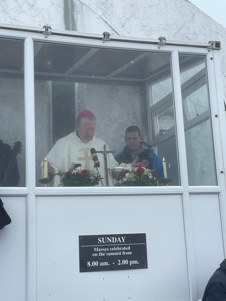 CatholicBishops's tweet photo. Reek Sunday Mass celebrated today by @ArchbishopEamon on the summit of #CroaghPatrick Co Mayo @TuamArchdiocese @NVocations https://t.co/6BBgR6PTOQ