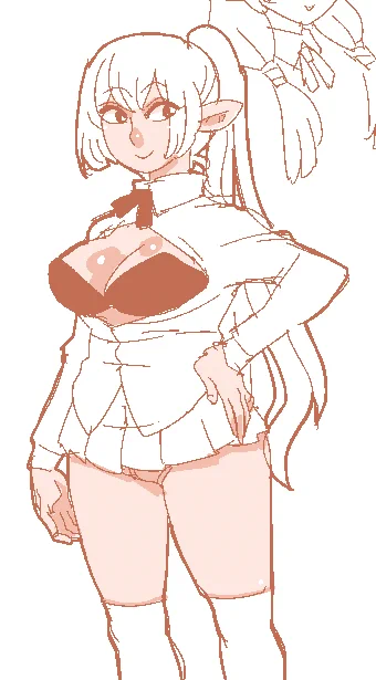 日焼けエルフ描く度に色々変わる。 