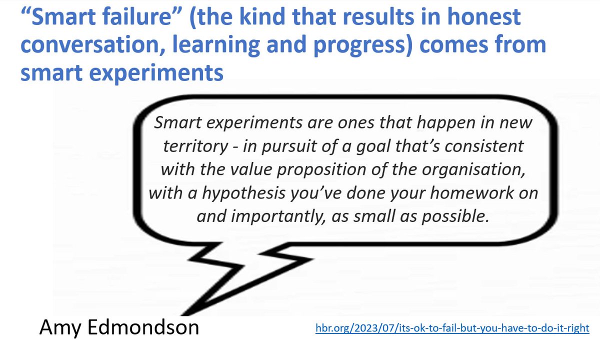 I'm looking forward to the forthcoming book by @AmyCEdmondson 'Right Kind of Wrong: The Science of Failing Well'. In an interview with @HarvardBiz ahead of publication, Amy says experimentation and risk-taking are crucial for organisational success but they should be enabled…