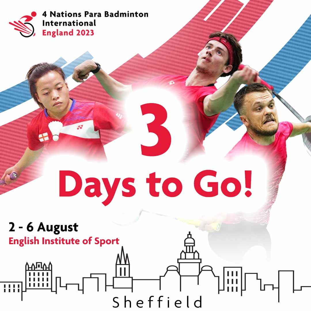 BadmintonEnglnd's tweet photo. Any plans this week? 👀 👋 

Come watch the 4 Nations Para Badminton International 2023, at the English Institute of Sport Sheffield, 2-6th August.

The tournament is open for spectators – tickets priced at £5.00 for adults and children attending Free.
🎫: https://t.co/Uk5hUyUmnJ https://t.co/ZynVk9r0Od