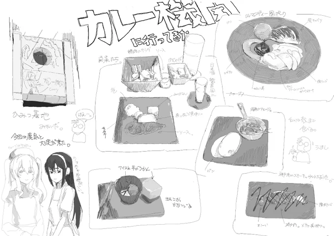 カレー機関にまた行ってきたよレポ絵
#艦これ 
#カレー機関 