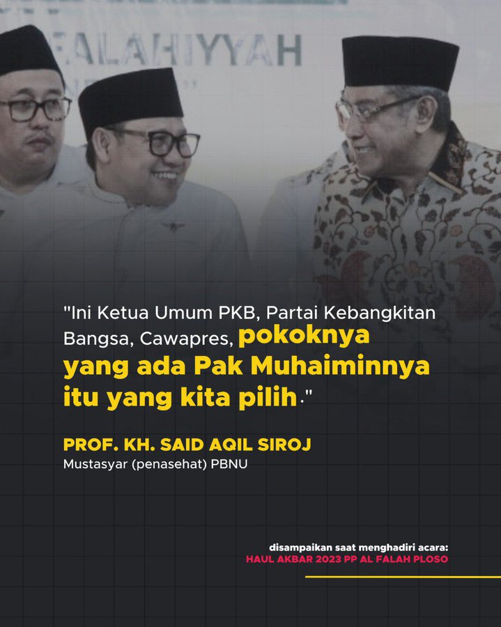 merdeka_aj's tweet photo. Sampun Wancine 2024 geh Gus Imin ... tak ada lainnya
#GusIminDiatasAngin
#GusIminPKBsatu
@cakimiNOW
@DPP_PKB
@EmHasanuddin https://t.co/zGym7teEdn