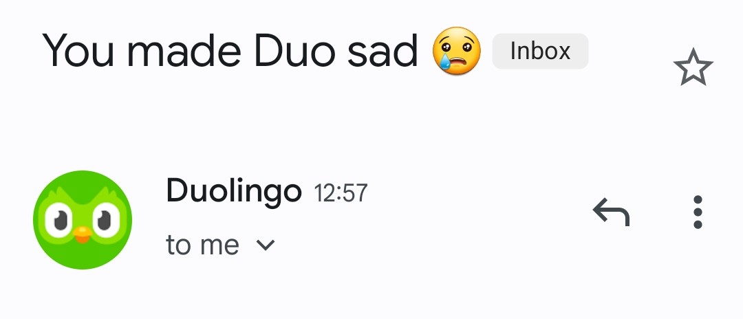 Interesting choice of email subject lines from Duolingo!