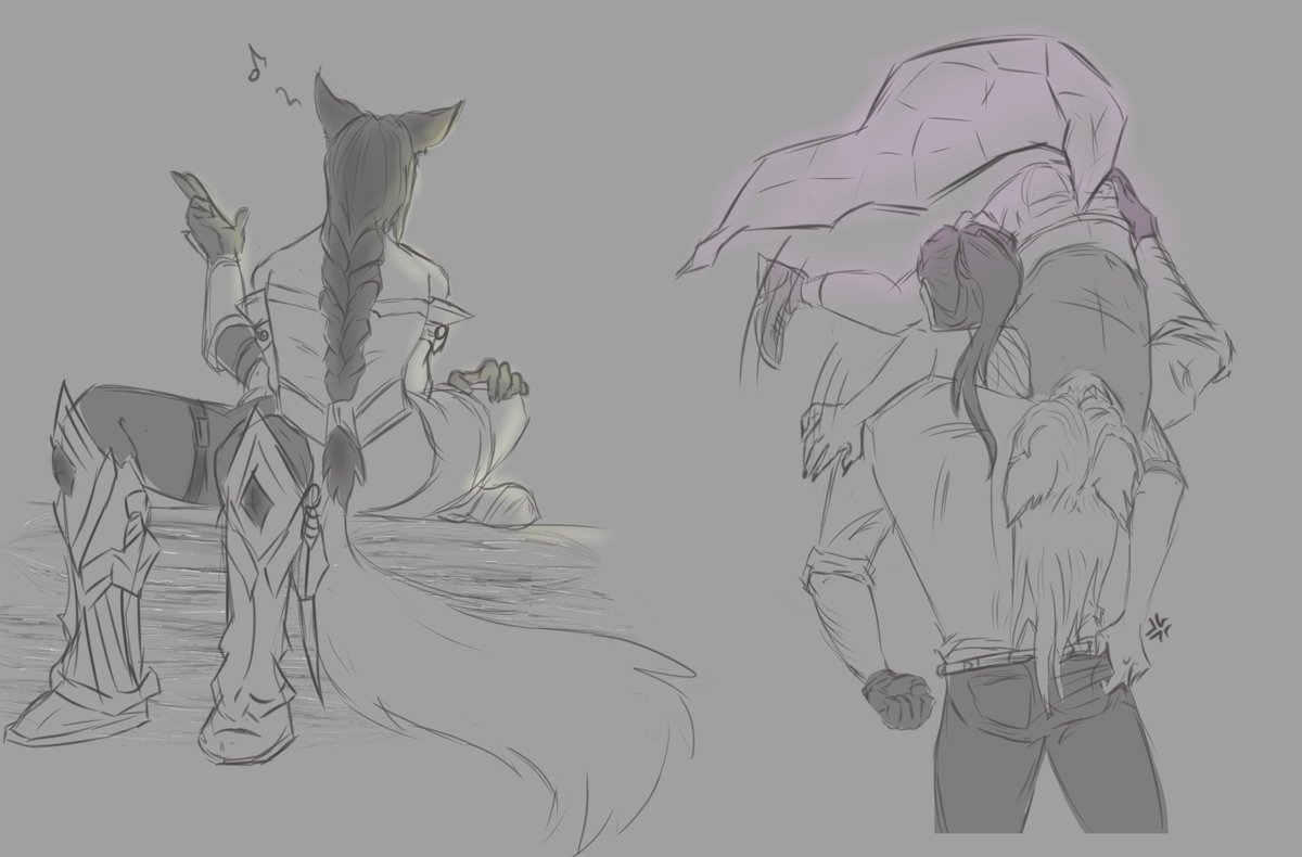 ARIkatoteshi's tweet image. Rusty doodles about how they take care of each other 

#ahri #masteryi