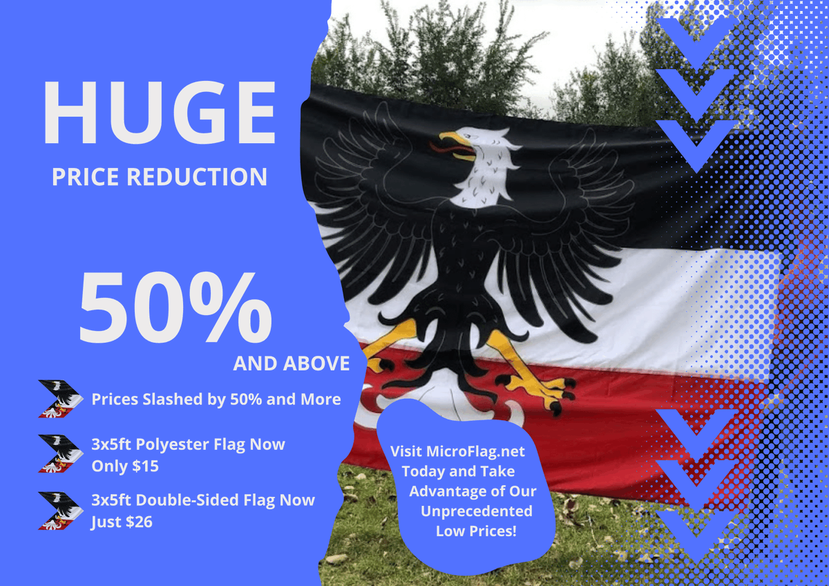 Micro_Flag's tweet photo. Historic moment! π At MicroFlag, we're shattering inflation with a 50%+ price slash! Faster, cheaper shipping with FedEx. We're not just flags, we're your micronational one-stop-shop. Read more on our blog: https://t.co/7k3jxnBuKV #MicroFlag https://t.co/RZGxw3PVjR
