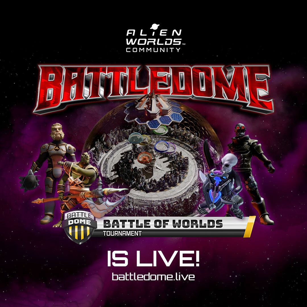 AlienWorlds's tweet photo. 📢 Attention, Explorers! Battle of the Worlds Tournament is LIVE! 🔥

Get ready for the war of the worlds, as the six syndicates prepare to compete in the one-month-long Battle of the Worlds Tournament. The victorious syndicate will earn the honor of assuming control over tournament operations. Check out the link below to learn more.

📚 Learn more: https://t.co/JTI2Y8sqCc

🎮 Play now: https://t.co/1j1SJluEFb

⚡️ Discuss Strategy:
https://t.co/KdkthpFW1d