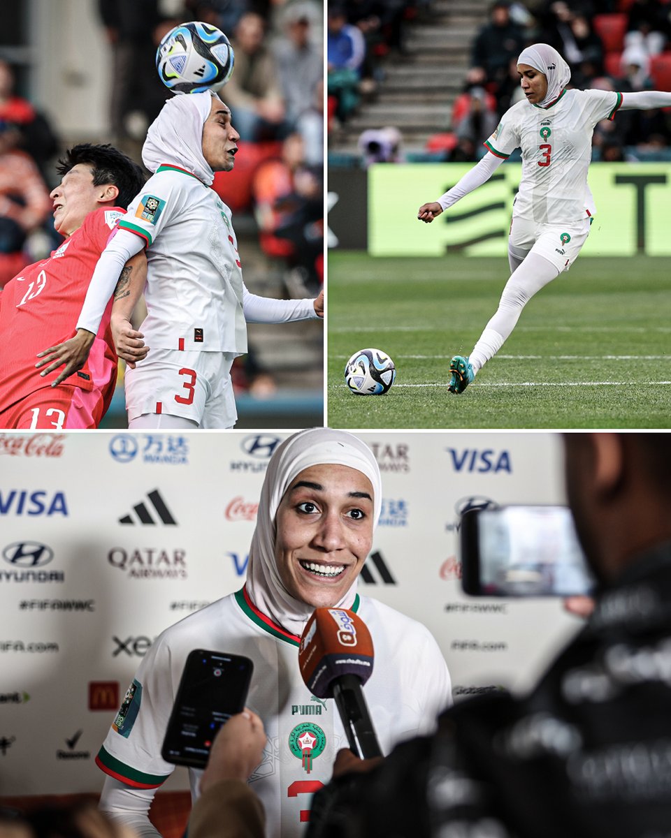 Morocco defender Nouhaila Benzina became the first player to wear a hijab while competing at a Women's World Cup today.

This tournament continues to inspire and break boundaries for future generations 👏