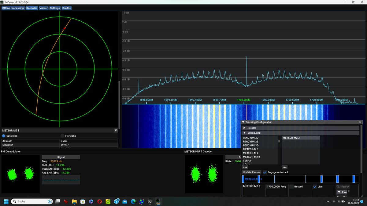 Meteor M2-3 AHRPT via @aang254 Satdump new automated reception mode but handtracked :-)