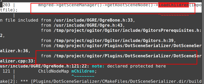 bhuwan2dev's tweet photo. @paroj7 Hi! I had been facing some difficulty building the Ogitor editor for #ogre3d.
It's complaining about loadChildren method in in DotSceneSerializer.cpp https://t.co/nsZi9U1FYu