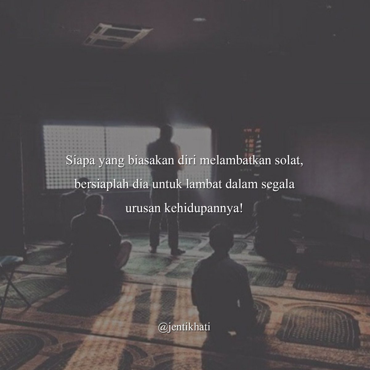 Allah akan lewatkan kita dari segi : 
 
1. Kejayaan 
2. Rezeki 
3. Jodoh 
4. Doa 
 
Maka, segeralah menunaikan solat dan solatlah di awal waktu.