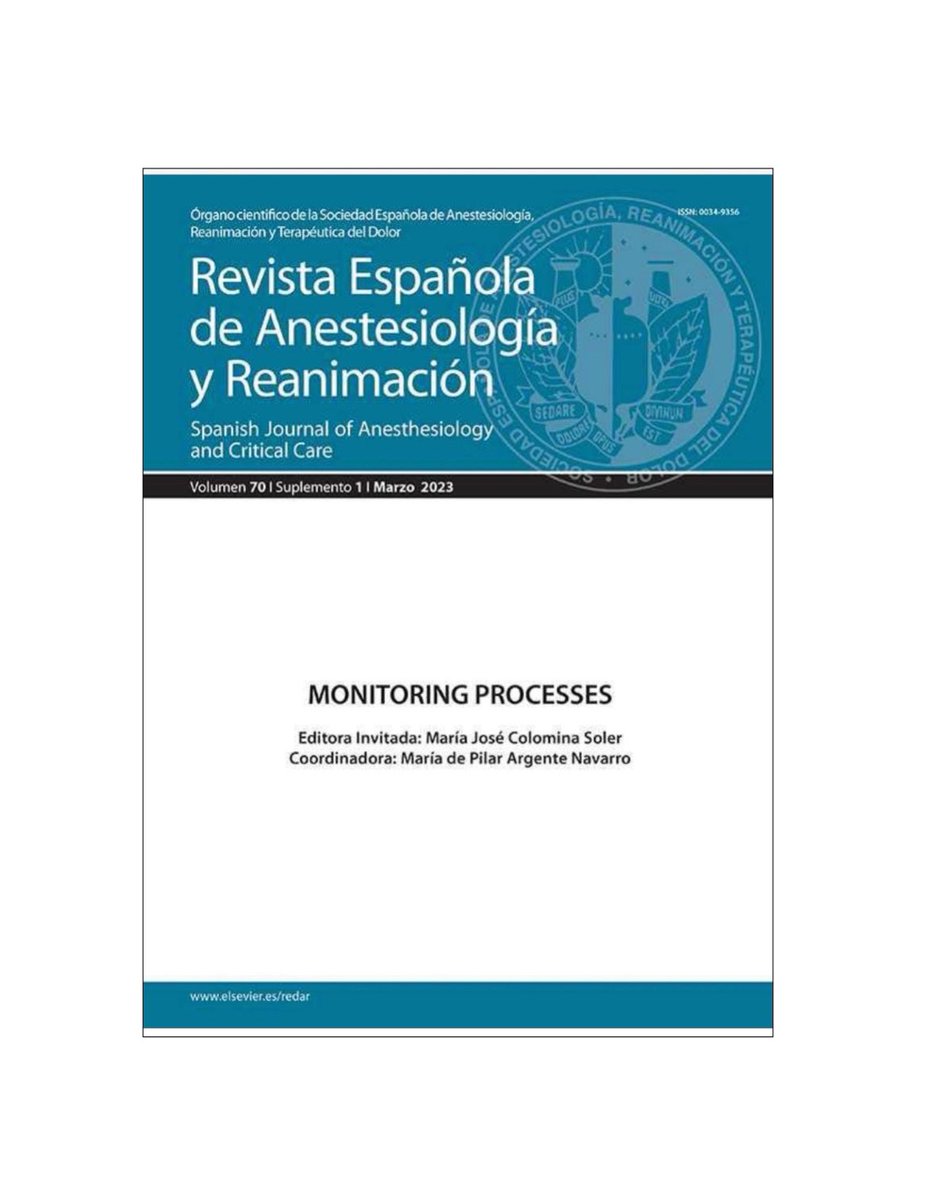 _REDAR_'s tweet photo. ➕🗞️#SuplementosREDAR

‘Monitoring processes’ Vol 70_S1

1. Procesos de sedación
2. Destete ventilatorio en paciente crítico
3. Integrated Pulmonary Index en URPA
4. Nocicepción
5. Sistemas de respuesta rápida
6. Monitorización de la función cerebral

🔗 https://t.co/3A5Rb9XNHE https://t.co/kF0pTOrlEI