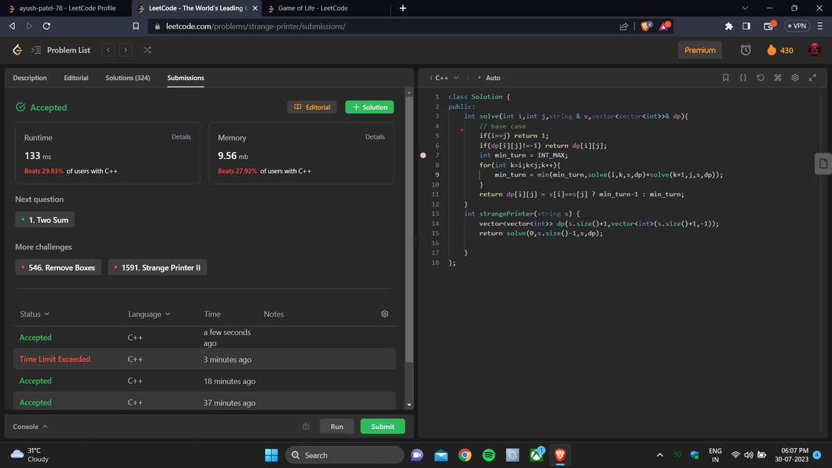 ayush_patel_78's tweet image. Day : 429 &amp;amp; 430 
Leetcode daily challenge completed.
#100DaysOfCode #365DaysOfCode