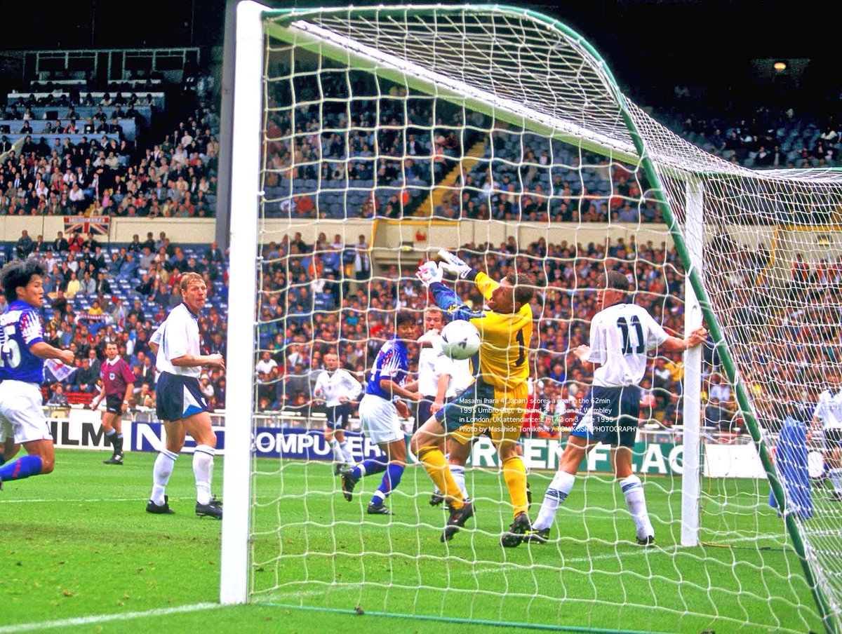 Masami Ihara 4(Japan) scores a goal in the 62min 1995 Umbro Cup