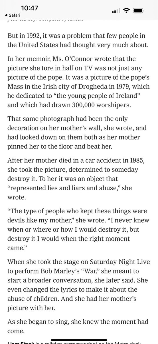 As a teen, Sinead spent years in a Catholic-run rehabilitation facility for sinful &amp; feisty women and endured the church’s abuses. But the actual physical photo Sinead ripped up was even more personal: