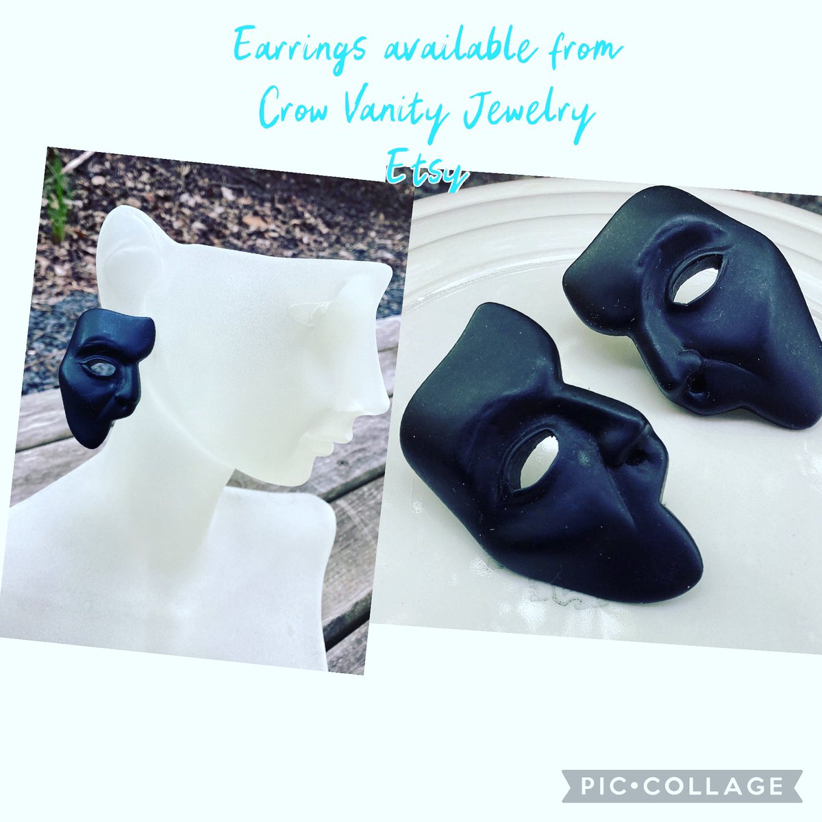 GothicGlass's tweet image. CA$45.00
theatre stage Earrings, #blackmask #phantomoftheopera #Operamask #Venetiancarnival #Fontanini #ParisienneOpera #CirqueduSoleil #blackmaskearrings available from Crow Vanity Jewelry on Etsy #etsy #etsyjewelry #etsyvintage #etsyfashionhunter