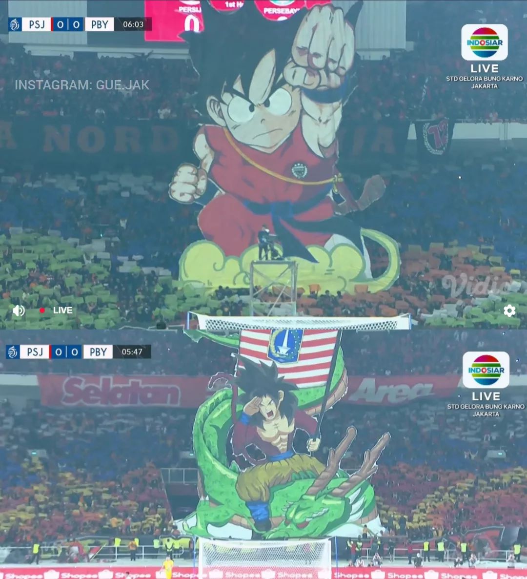 Mantapp. Koreo tema Dragon Ball dari supporter Persija Jakarta pada pertandingan melawan Persebaya di Gelora Bung Karno 🐉🟠🫡

📸 Vidio via IG gue.jak