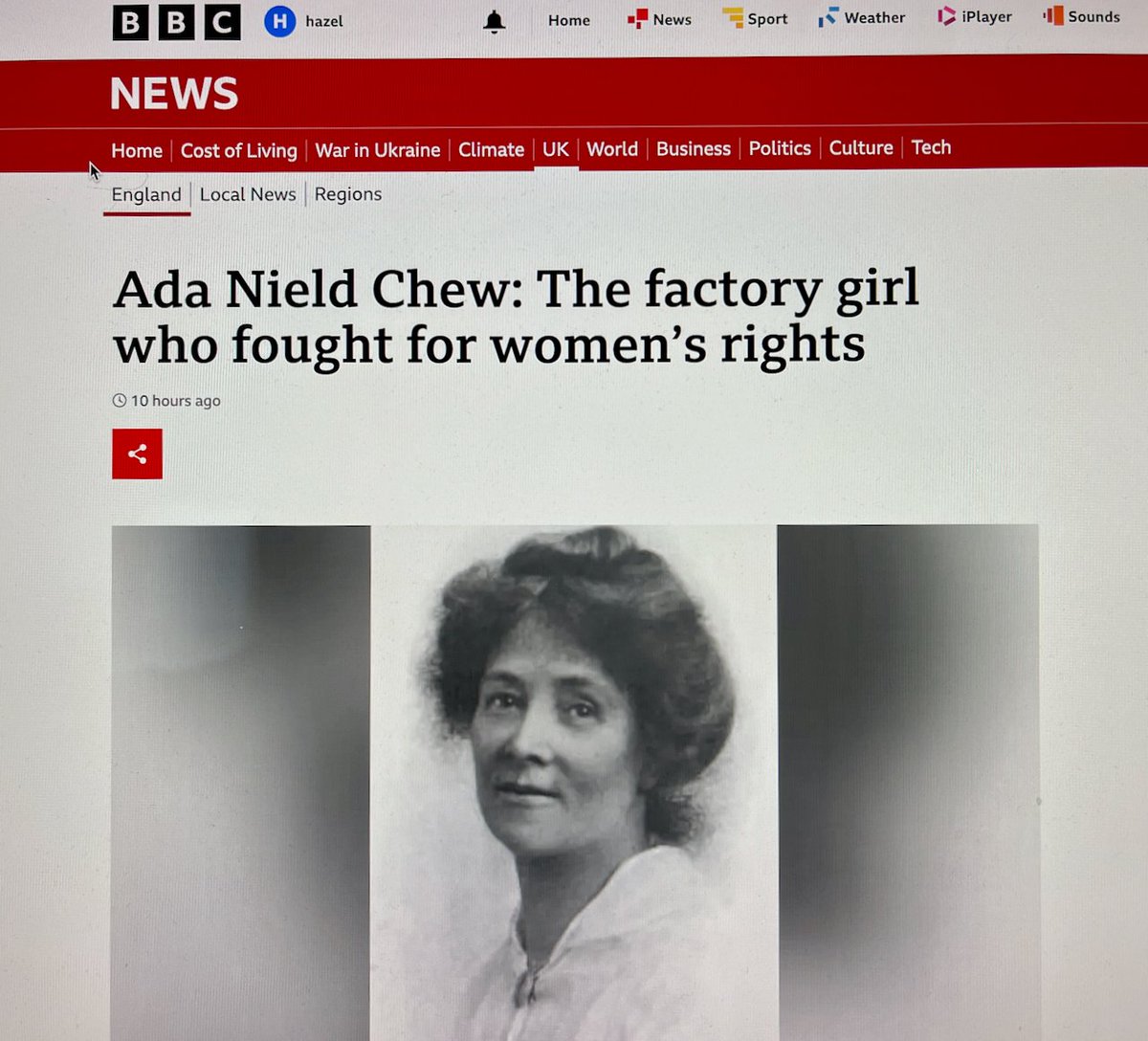 HazelReeves's tweet photo. I'm delighted to be the sculptor for a statue of the incredible activist and campaigner Ada Nield Chew (1879-1945), for #Crewe. When I read her 12 letters signed from ‘A Crewe Factory Girl’, I knew I had to sculpt her https://t.co/qdp2EojmBv #statueforada #publicart https://t.co/VRVXh6L9ek