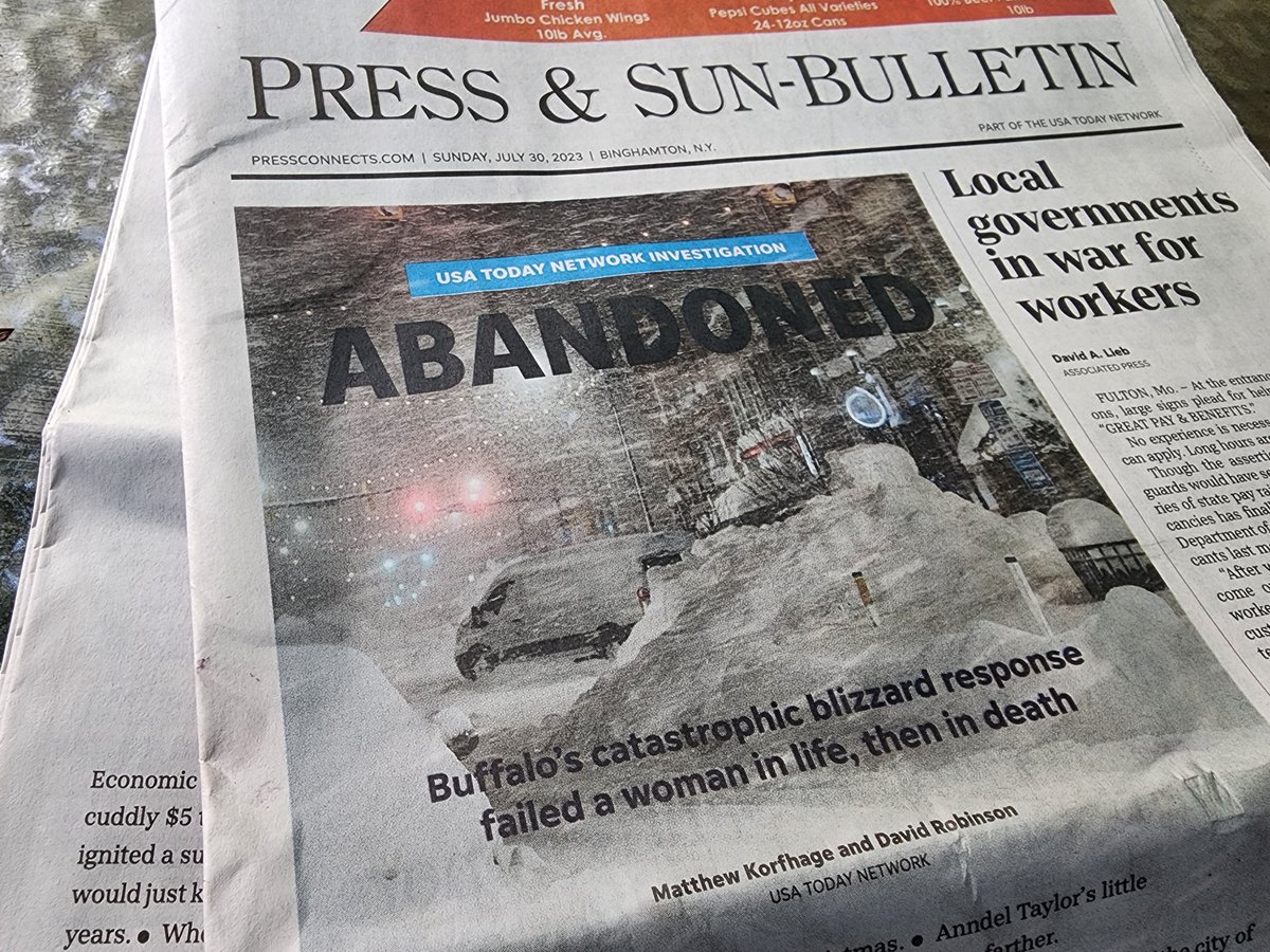 NEW YORK TRAGEDY: The sad story of Anndel Taylor's death during the Buffalo blizzard. Reported by <a href="/matthewkorfhage/">Matthew Korfhage</a> and <a href="/DRobinsonLoHud/">David Robinson</a>. It's on the front page of today's NYS Gannett newspapers. It appears as an 8-page special section in Rochester. "No one was there for her."