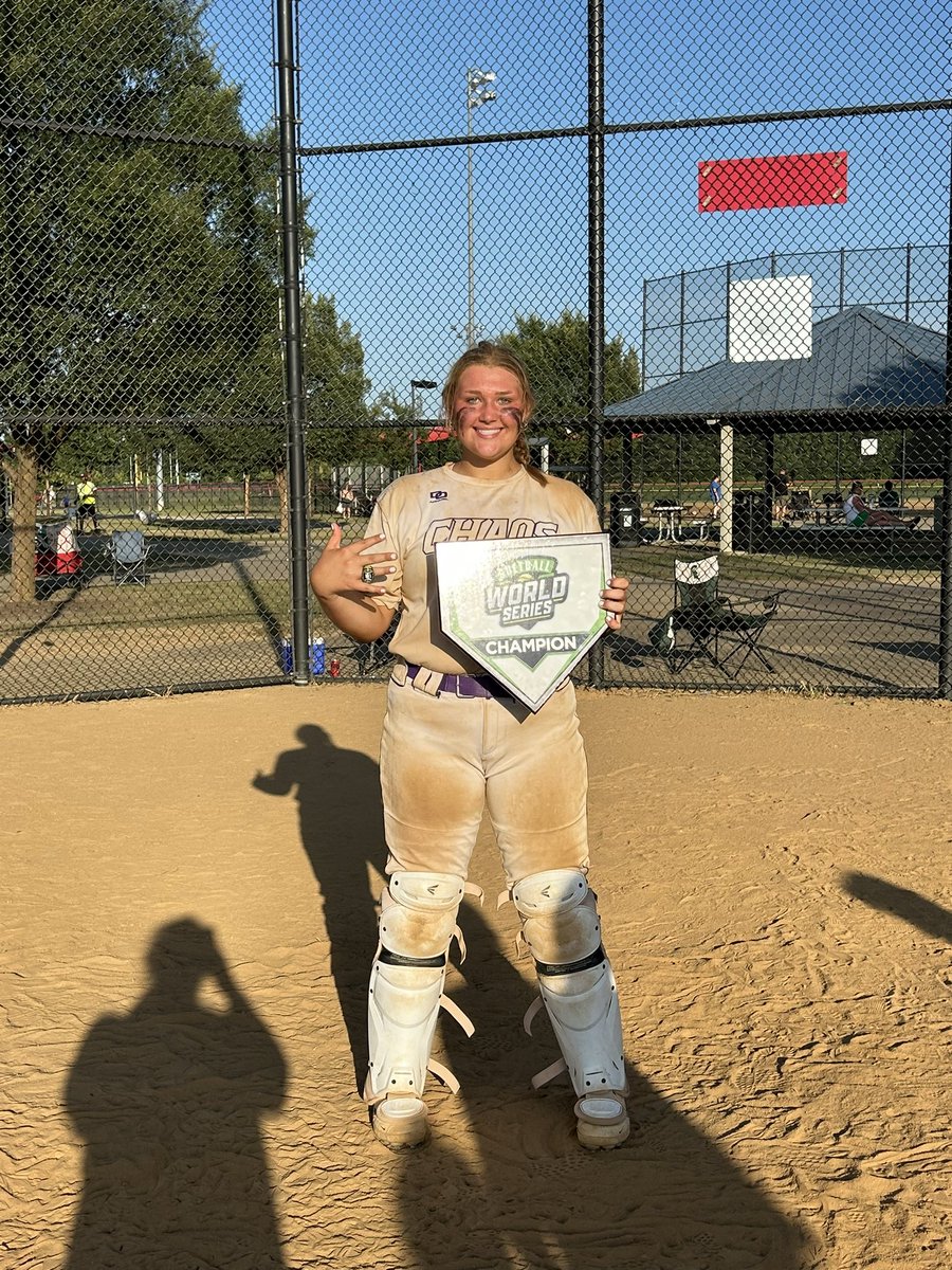 maddymill10's tweet photo. What a great weekend in Virginia Beach! I am grateful to wrap up my summer season as World Series Champions!! With an 8-2 record, in 106 degree heat with multiple back to back games, we didn’t stop fighting. Excited for another season w @mid_18u 💜💛 https://t.co/vGefRJvEtu