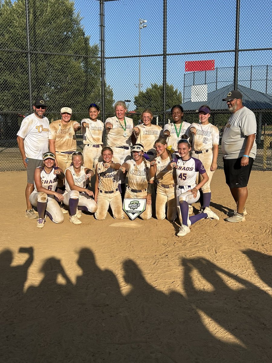 maddymill10's tweet photo. What a great weekend in Virginia Beach! I am grateful to wrap up my summer season as World Series Champions!! With an 8-2 record, in 106 degree heat with multiple back to back games, we didn’t stop fighting. Excited for another season w @mid_18u 💜💛 https://t.co/vGefRJvEtu