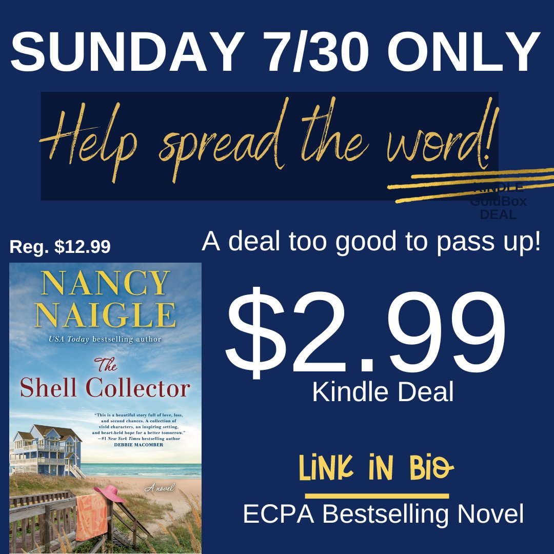 nancynaigle's tweet photo. https://t.co/rbnLvZzzoy
Click now - one for you and one for a friend.
Country Living picked The Shell Collector as one of the best Summer Reads 2x! This is a $10 savings.
#beachread #bookclub #OBX #kindle #Goldboxdeal
#secondchance #navigategrief #friendship #community #family https://t.co/2JN3KgMioe