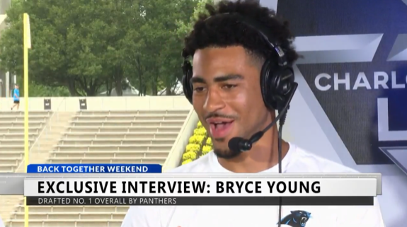 CSLonQCN's tweet photo. Home of the @Panthers 🏈 In case you missed it -- Check out this weekend's '#BackTogether' Training Camp show where we spoke with QB @_bryce_young!
#BackTogetherWeekend #BackTogetherSaturday #PanthersPride #KeepPounding #CSL
WATCH: https://t.co/GN4EOFRwqA https://t.co/3sN7AgZMVn