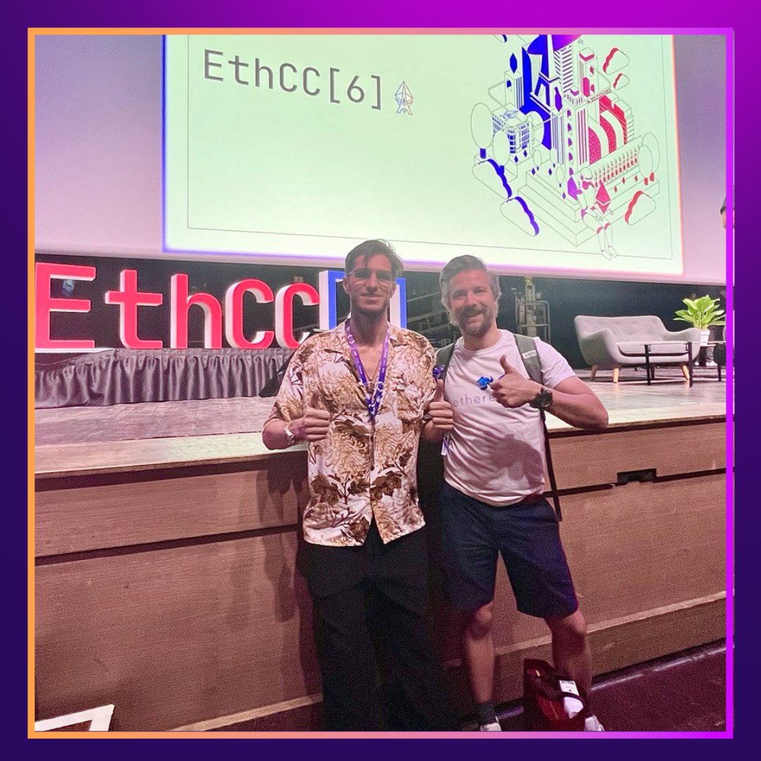 BonuzMarket's tweet photo. Exciting moments at @EthCC 6 in Paris last week! @MendeMatthias, our founder, sharing insights with @jdetychey, the dynamic host of the conference. An event packed with innovations and bright ideas! #EthCC6 #Crypto https://t.co/W6DmMYkPOO