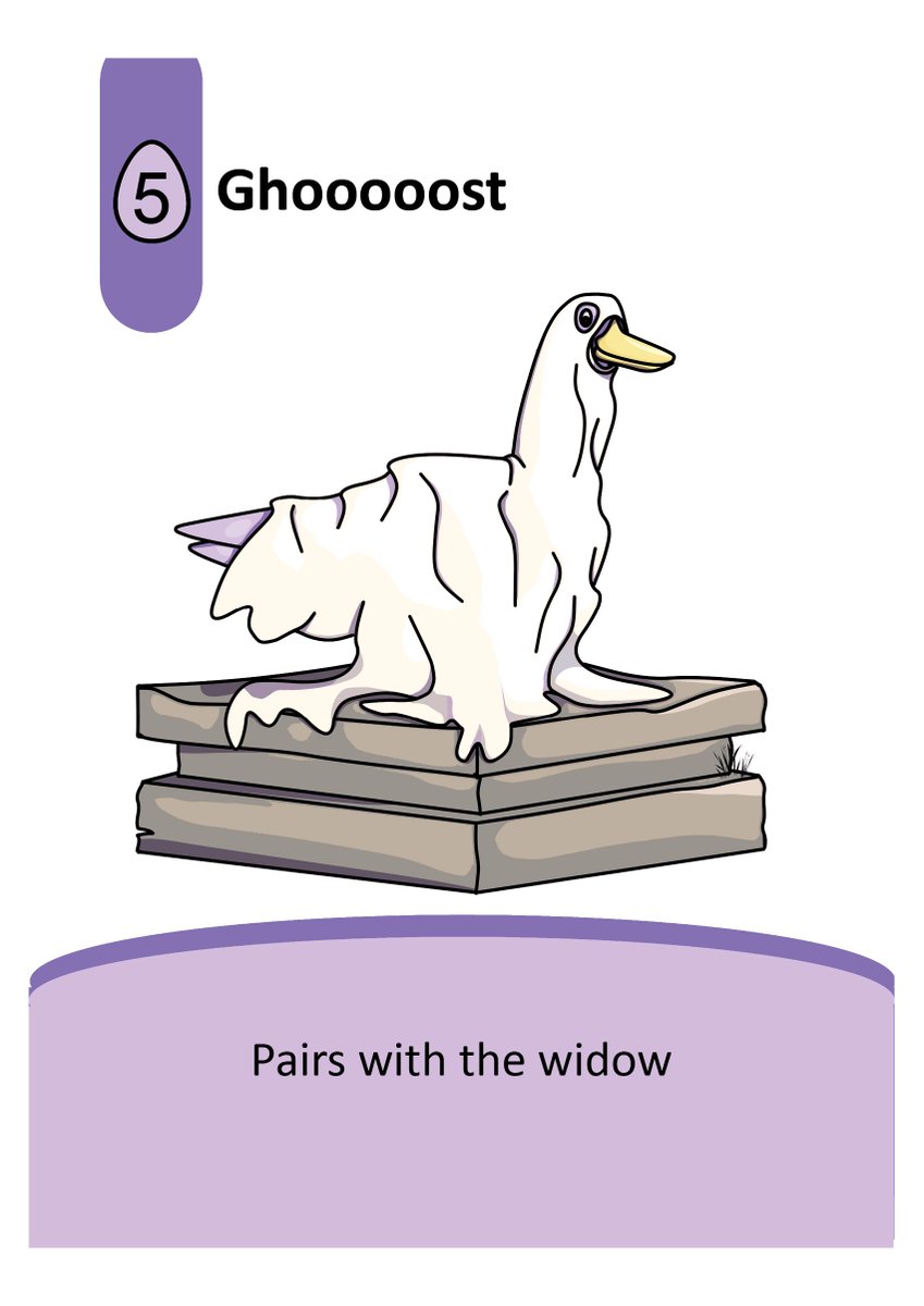 A match made in heaven. Check out the new widow goose and ghooooost card art. #bgg #boardgame #boardgames #tabletopgames #tabletopgaming #digitalartwork #cartoon #goose #gamedesign