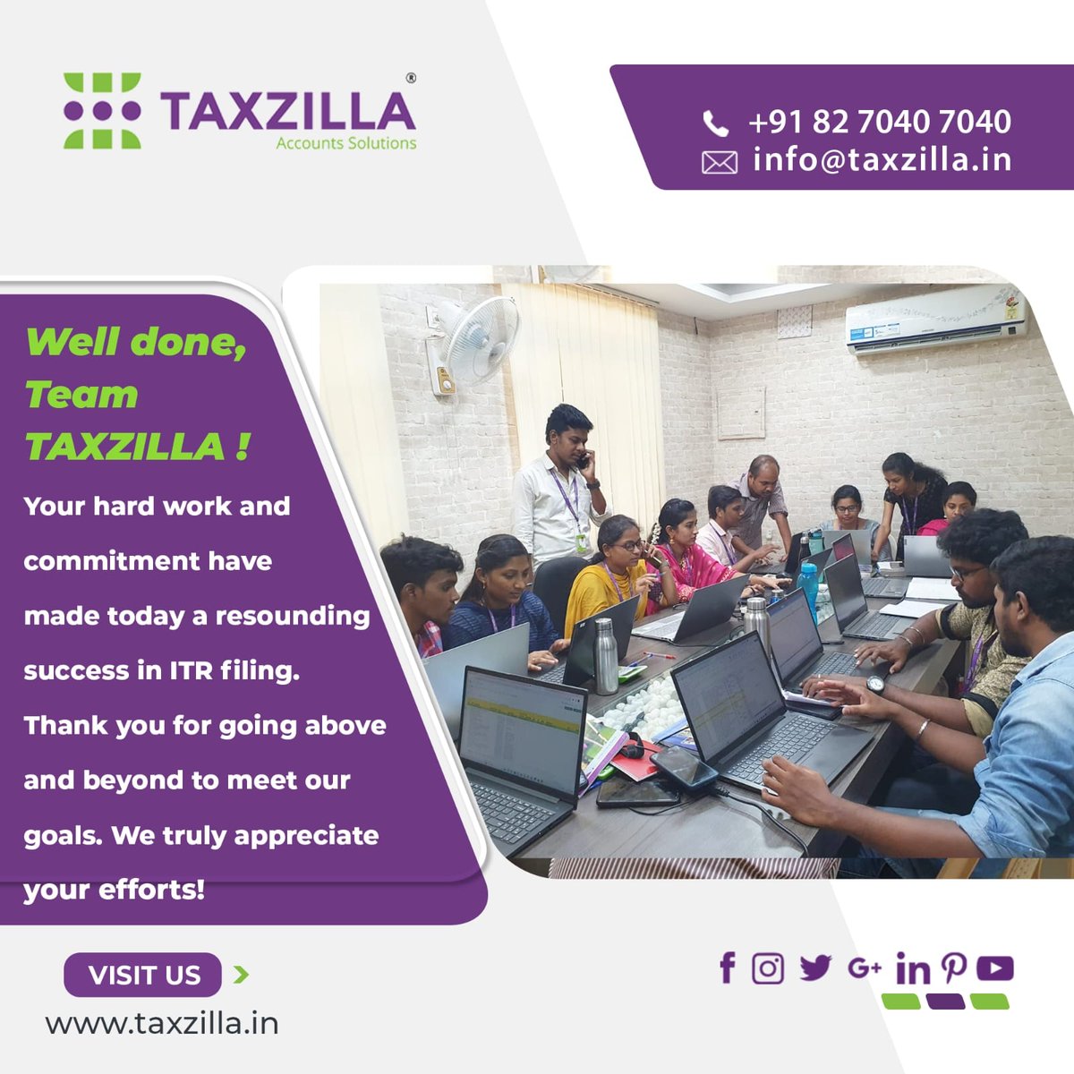taxzilla_in's tweet photo. "Thank you for making today a success with your dedication and hard work!

Follow @taxzilla_in

#Taxzilla #tax #tuticorin #Teamwork #Success #Gratitude #Itrfiling #incometax #thoothukudipeople #culture #startup https://t.co/DiGBp0oLYa