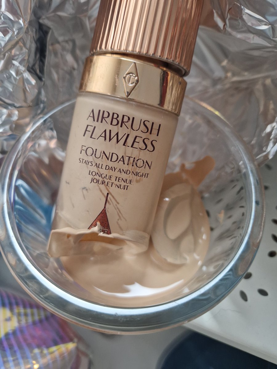 DISASTER. When you drop your bascially new <a href="/CTilburyMakeup/">Charlotte Tilbury Beauty</a> foundation 😪 hope I don't cut my face trying to save/use what's left